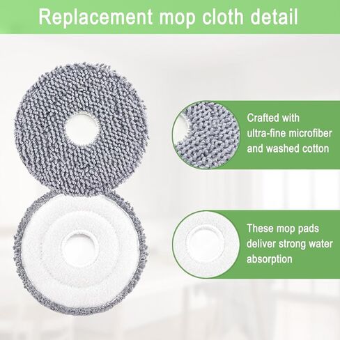 مجموعة ملحقات قطع الغيار لـ iRobot Roomba Plus 505 405 Combo، للمكنسة الكهربائية الروبوتية Dreame X40 Ultra Complete/L10s Pro Ultra Heat/X40 Master/L40 Ultra/L10s Ultra Gen 2، 6 وسادات ممسحة in Kuwait