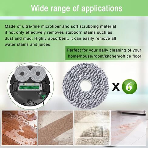 مجموعة ملحقات قطع الغيار لـ iRobot Roomba Plus 505 405 Combo، للمكنسة الكهربائية الروبوتية Dreame X40 Ultra Complete/L10s Pro Ultra Heat/X40 Master/L40 Ultra/L10s Ultra Gen 2، 6 وسادات ممسحة in Kuwait