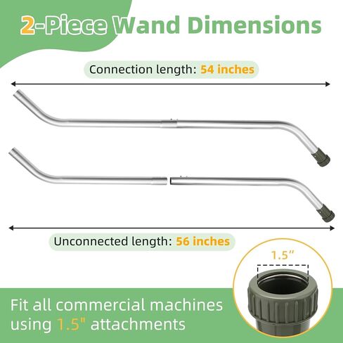1.5" Vacuum Wand Replacement for ProTeam Backpack Vacuum - Vacuum Cleaner Attachment for Pro Team Parts # 101338 2-Piece, 2-Bend Aluminum Wand with Button Lock - 56-inch Long, 1 1/2-inch Diameter in Kuwait