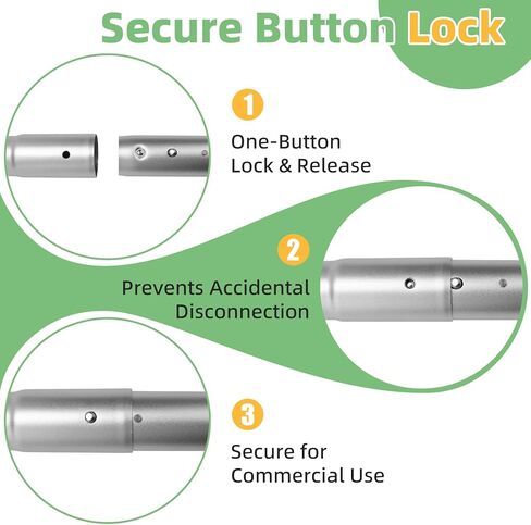 1.5" Vacuum Wand Replacement for ProTeam Backpack Vacuum - Vacuum Cleaner Attachment for Pro Team Parts # 101338 2-Piece, 2-Bend Aluminum Wand with Button Lock - 56-inch Long, 1 1/2-inch Diameter in Kuwait