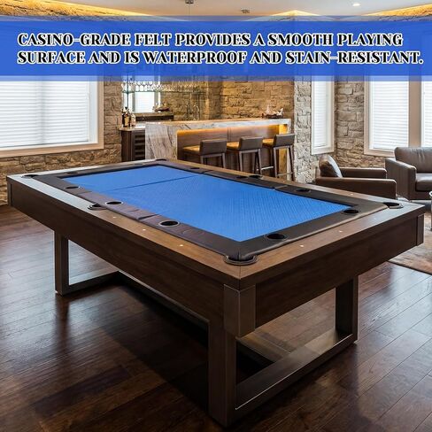 86.2" x 43.5" Poker Table Tops for 8 Feet Pool Tables 10 Player Poker Table Game Billiard Pool Convertible Cover Mat Waterproof and Foldable, Blue in Kuwait