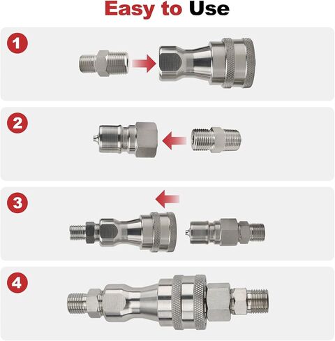 2Pcs M14-M16 Hydraulic Quick Coupling Adapter for Mini Excavator Hydraulic Hose Pipe Thread Connector Compatible with Most AGT Mini Excavators Well with M16 Ports in Kuwait