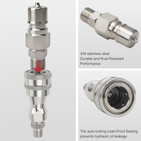 2Pcs M14-M16 Hydraulic Quick Coupling Adapter for Mini Excavator Hydraulic Hose Pipe Thread Connector Compatible with Most AGT Mini Excavators Well with M16 Ports in Kuwait