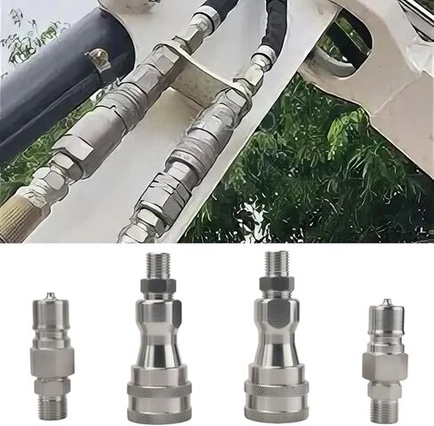 2Pcs M14-M16 Hydraulic Quick Coupling Adapter for Mini Excavator Hydraulic Hose Pipe Thread Connector Compatible with Most AGT Mini Excavators Well with M16 Ports in Kuwait