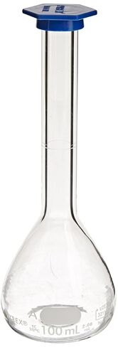 PYREX 100 mL Class A Volumetric Flask with Polyethylene Snap-Cap 5580-100 (Single) in Saudi Arabia
