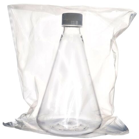 Eisco - Pack of 4, 2L Sterile PETG Erlenmeyer Flasks, Non-Vented, Flat Bottom, Lab-Grade, Gamma Sterilized, USP Class VI, Ideal for Cell Culture, Biopharmaceutical Processing, Chemical Storage in Saudi Arabia