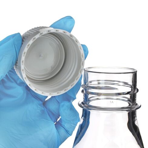 Eisco - Pack of 4, 2L Sterile PETG Erlenmeyer Flasks, Non-Vented, Flat Bottom, Lab-Grade, Gamma Sterilized, USP Class VI, Ideal for Cell Culture, Biopharmaceutical Processing, Chemical Storage in Saudi Arabia