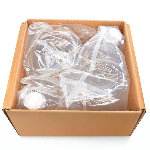Eisco - Pack of 4, 2L Sterile PETG Erlenmeyer Flasks, Non-Vented, Flat Bottom, Lab-Grade, Gamma Sterilized, USP Class VI, Ideal for Cell Culture, Biopharmaceutical Processing, Chemical Storage in Saudi Arabia