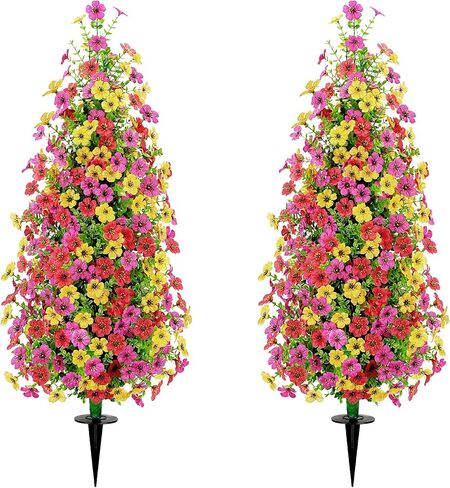 2 حزمة 43.3 "/3.6 قدم شجرة اصطناعية مع زهور الكاميليا شجرة مزيفة مع 32 زهور أزهار شجرة البرتقالي لدبيب الباب الأمامي في الهواء الطلق ديكور داخلي (بما في ذلك الطحلب المجفف) in Kuwait