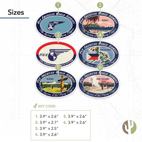 ملصق Desert Cactus Pan Am شعار الخطوط الجوية شعار الخطوط الجوية ملصق من الفينيل لزجاجة مياه الكمبيوتر المحمول ودفتر قصاصات السيارة مرخص رسميًا (ورقة - النوع 2.9) in Saudi Arabia