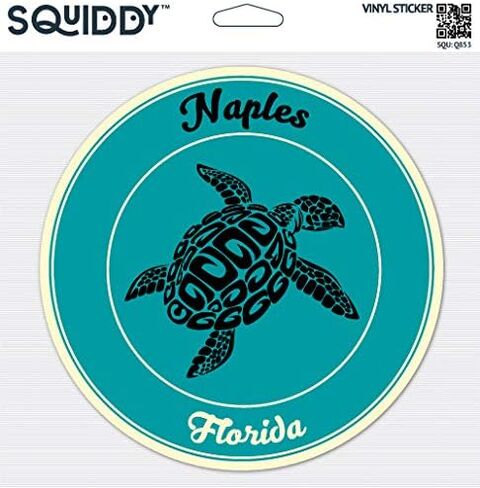 Squiddy Naples Florida - ملصق من الفينيل للهاتف والكمبيوتر المحمول وزجاجة المياه (ارتفاع 2.5 بوصة) in Saudi Arabia