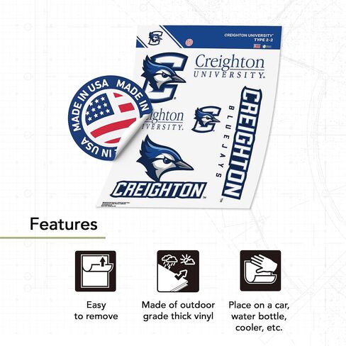 Desert Cactus Creighton University Sticker CU Bluejaysr Vinyl Decals Laptop Water Bottle Car Scrapbook Sheet T2 (Type 2-2) in Saudi Arabia