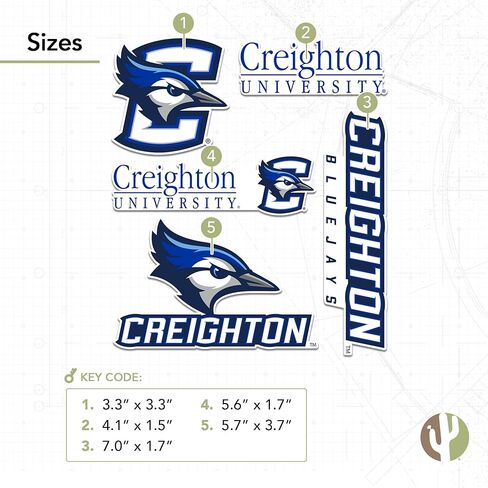 Desert Cactus Creighton University Sticker CU Bluejaysr Vinyl Decals Laptop Water Bottle Car Scrapbook Sheet T2 (Type 2-2) in Saudi Arabia
