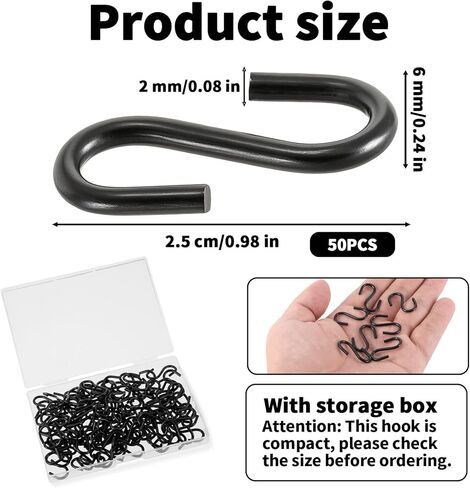 100 pcs سنانير صغيرة s للتعليق ، 1 بوصة S- خطافات على شكل الفولاذ المقاوم للصدأ مصغرة S -hook mini s على شكل خطاف سلك زخرفة عيد الميلاد لحرف DIY ، المجوهرات ، سلاسل المفاتيح in Saudi Arabia