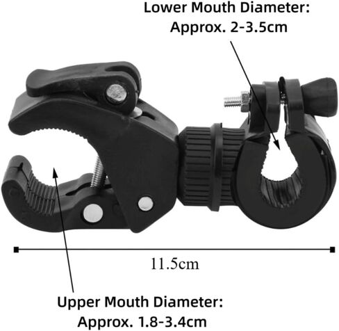 2Pcs Bike Light Mount Holder 360° Rotatable Flashlight Mounting Bracket for Cycling, Universal Clamp for Mountain Bikes, LED Lights, Black(Black) in Saudi Arabia