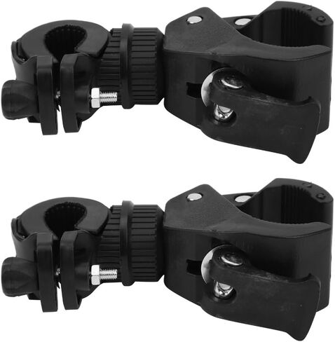 2Pcs Bike Light Mount Holder 360° Rotatable Flashlight Mounting Bracket for Cycling, Universal Clamp for Mountain Bikes, LED Lights, Black(Black) in Saudi Arabia