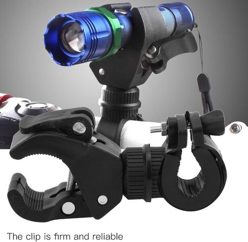 2Pcs Bike Light Mount Holder 360° Rotatable Flashlight Mounting Bracket for Cycling, Universal Clamp for Mountain Bikes, LED Lights, Black(Black) in Saudi Arabia