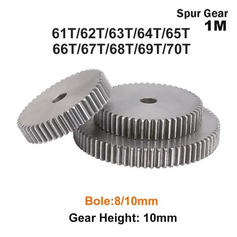 Spur Gear 1M-61T/62T/63T/64T/65T/66T/67T/68T/69T/70Teeth SC45# Carbon Steel Material Cylindrical Transmission Accessories(1M 65T - Bore 8mm) in Saudi Arabia