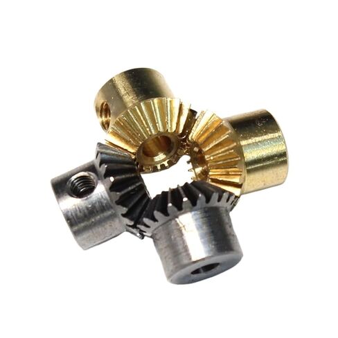 1PC 0.5 Module Bevel Gear 13/18/25T 3/4/5mm Bore 45 Degree Miniature Copper Or Steel Gearbox Precision Steering Gear(3mm,0.5M25T (Copper)) in Kuwait