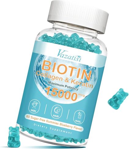 Biotin Gummies, Blueberry Flavor, 2 Pack 120 Ct in Kuwait