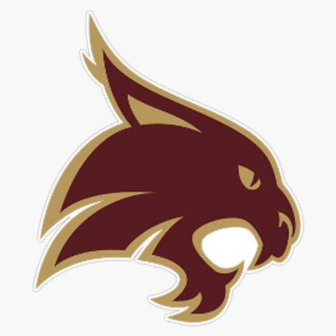 Texas State Bobcat Sticker Outdoor Rated Vinyl Sticker Decal for Windows, Bumpers, Laptops or Crafts 5" in Saudi Arabia