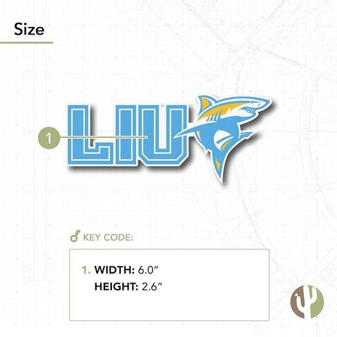 Desert Cactus Long Island University Sticker LIU Sharks Vinyl Decal Laptop Water Bottle Car Scrapbook (IND 12) in Kuwait