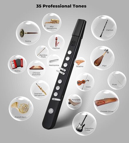 Vangoa MAE-02 MIDI EWI Electronic Wind Instrument with 3 Fingerings 35 Tones 7 Functions Professional Portable Digital Wind Instrument Synthesizer Rechargeable for Beginners Adults Teens, Black in Kuwait
