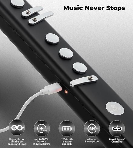 Vangoa MAE-02 MIDI EWI Electronic Wind Instrument with 3 Fingerings 35 Tones 7 Functions Professional Portable Digital Wind Instrument Synthesizer Rechargeable for Beginners Adults Teens, Black in Kuwait