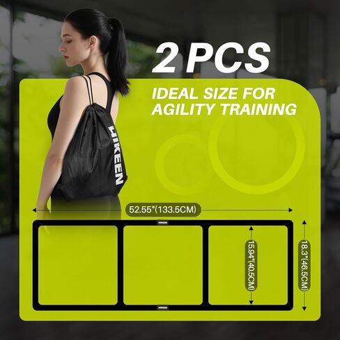 Hikeen Agility Ladder - Speed Ladder for Football, Basketball - Durable Rubber Training Ladder for Footwork with Carry Bag, No Assembly, Portable & Non-Slip Agility Football Training Equipment in Kuwait