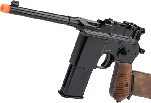 Evike Airsoft - WE WWII Mauser Broom Handle WE712 Gas Blowback GBB Airsoft Pistol (Model: Faux Wood Holster Stock) in Saudi Arabia
