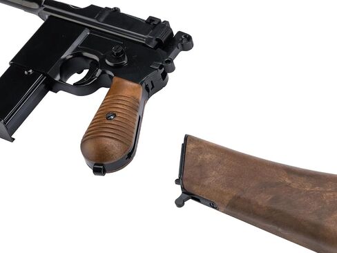 Evike Airsoft - WE WWII Mauser Broom Handle WE712 Gas Blowback GBB Airsoft Pistol (Model: Faux Wood Holster Stock) in Saudi Arabia