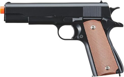 Goldenball Airsoft 1911 Airsoft Pistol Steel Slide Spring Powered - أسود 320 إطارًا في الثانية in Kuwait