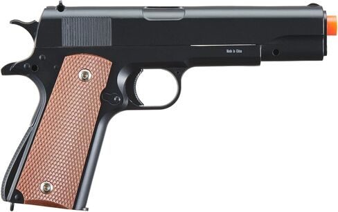 Goldenball Airsoft 1911 Airsoft Pistol Steel Slide Spring Powered - أسود 320 إطارًا في الثانية in Kuwait