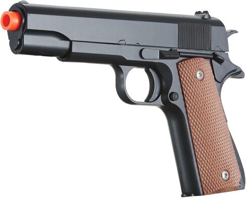 Goldenball Airsoft 1911 Airsoft Pistol Steel Slide Spring Powered - أسود 320 إطارًا في الثانية in Kuwait