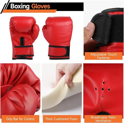 مجموعة معدات الملاكمة مع قفازات الملاكمة، قفازات اللكم، كرة رد فعل الملاكمة، واقيات اليد، عصابة رأس قابلة للتعديل، قفازات ملاكمة للرياضيين الشباب بتصميم اللهب للملاكمة، الفنون القتالية المختلطة، التدريب على الفنون القتالية in Kuwait