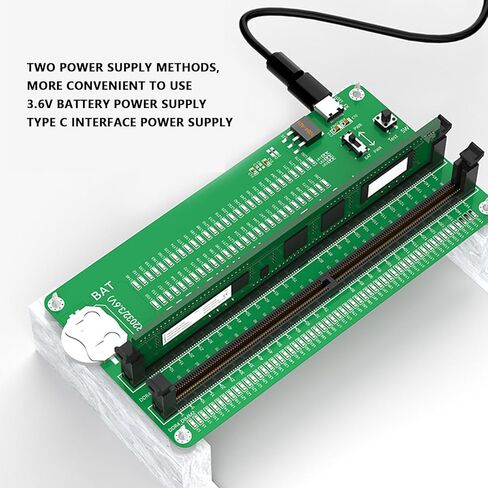 RAM Memory Tester Card DDR4 Slot Diagnostic Analyzer for Laptop Computer with LED Light Indicator RAM Slot LED Tester Card, Dual Power Supply Mode, Suitable for Memory in Saudi Arabia
