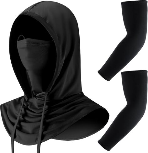 6 Pcs Summer Balaclava and Arm Sleeves Sun Protection Hood Breathable Full Head Mask Face Cover for Men Women Motorcycle in Kuwait