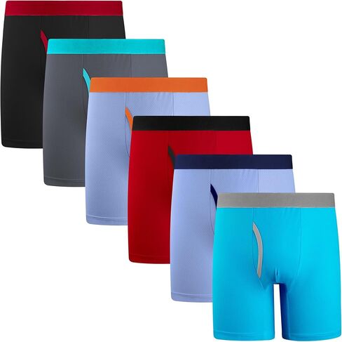 6 Pack Boys Mesh Mesh Boxer Brief - تنفس ملابس داخلية رطوبة ناعمة. in Kuwait