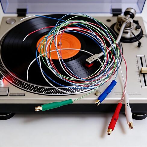 Turntable Headshell Lead Wires 4-Pack - Gold Plated OFC Cartridge Replacement Wires for Audio-Technica Technics Pioneer in Kuwait