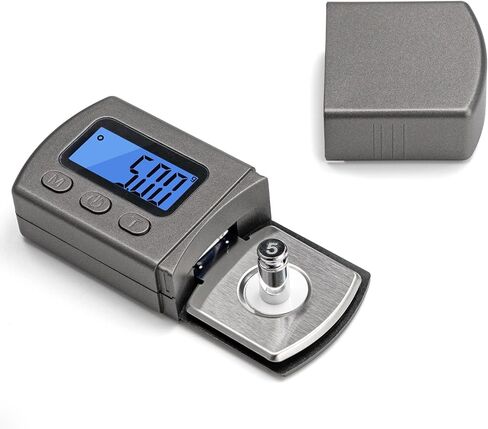 Portable Professional Mini Digital Turntable Stylus Force Scale 5g/0.01g High Precise Vinyl Record Needle Strength Tracking Gauge Pressure Tester Blue LCD Backlight for Tonearm Phono Cartridge in Kuwait