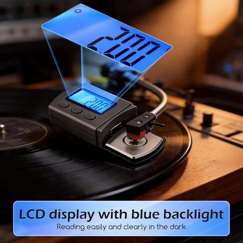 Portable Professional Mini Digital Turntable Stylus Force Scale 5g/0.01g High Precise Vinyl Record Needle Strength Tracking Gauge Pressure Tester Blue LCD Backlight for Tonearm Phono Cartridge in Kuwait