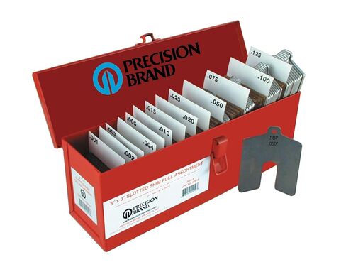 Stainless Steel Slotted Shim Full Assortment, Size A, 2" x 2" (Pack of 260) in Saudi Arabia