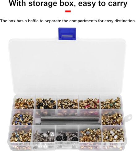 FLEXMAN ﻿320pcs مجموعة المسامير الألوان المختلطة، الألوان المختلطة الكريستال المسامير حجر الراين المسامير ترصيع، المسامير السريعة بقع فضية اللون ترصيع للحقائب والأحزمة والأحذية والسترات والملابس in Saudi Arabia
