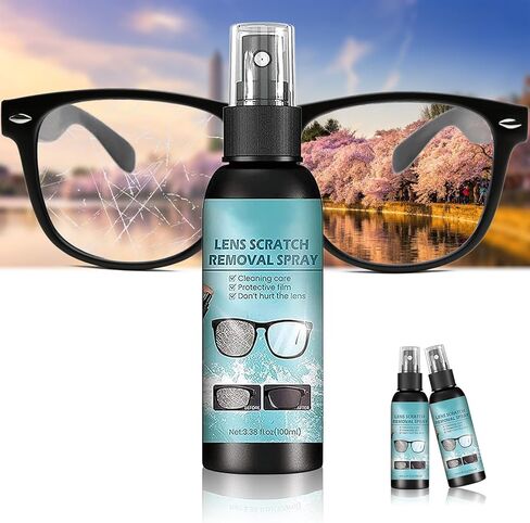 2pcs-Lens Scratch Removal Spray,scratch remover for sunglasses, Lens Scratch Remover, Glasses Lens Cleaning Spray for Sunglasses Screen Cleaning Tool(100ml) in Saudi Arabia