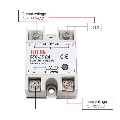 SSR-25DA Solid State Relay Input 3-320V DC Output 24V-380VAC for Thermostat Temperature Controller in Kuwait