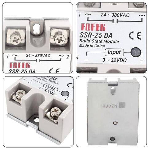 SSR-25DA Solid State Relay Input 3-320V DC Output 24V-380VAC for Thermostat Temperature Controller in Kuwait