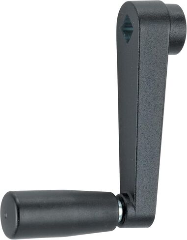 HALDER 24330.0436 كرنك يدوي/زنك مصبوب، أسود/ملمس غير لامع، الطول=100 مم/الثانية=12 مم in Kuwait