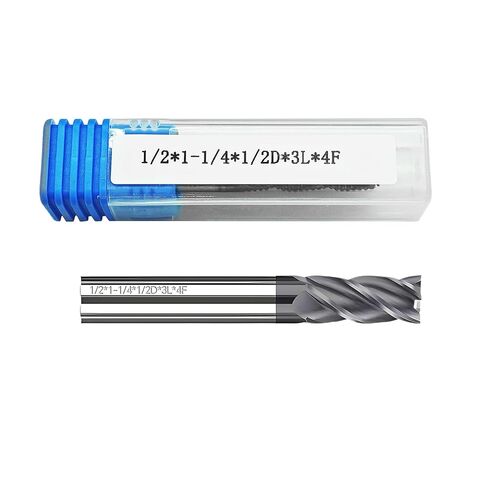 مطحنة نهاية من الكربيد الصلب المطلية بالنانو من Rayjee، قاطعة طحن فولاذية تنجستين هيليكس 55 درجة، 3/8 بوصة × 1 بوصة × 3/8 بوصة × 2-1/2 بوصة، مطحنة نهاية CNC للصلب والحديد الزهر والسبائك حتى HRC55 in Kuwait