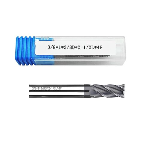 Rayjee Nano-Coated Solid Carbide End Mill, 55° Helix Tungsten Steel Milling Cutter, 3/8" × 1" × 3/8"× 2-1/2", CNC End Mill for Steel, Cast Iron & Alloys up to HRC55 in Saudi Arabia