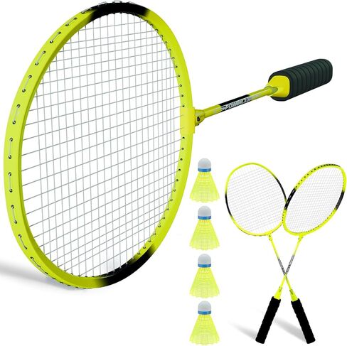 Badminton Rackets Set for Beginners,Combo Badminton Racquet Sets of 2 for Backyards Lightweight Badminton 4 Plastic Birdies Sports Game for Adult Family 2 Player Outdoor in Kuwait